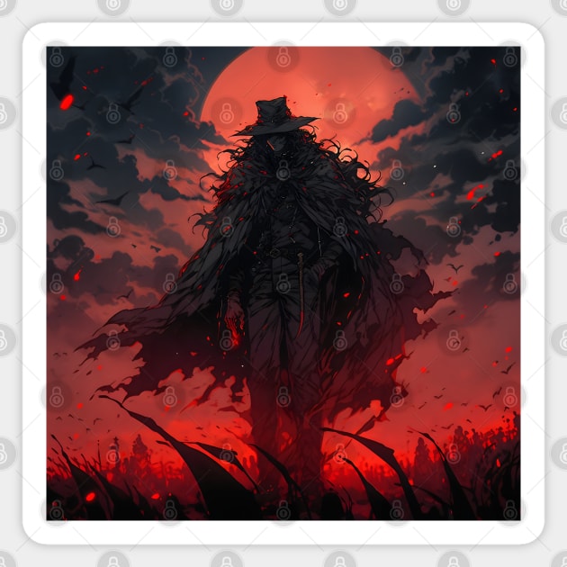 Hunters of the Dark: Explore the Supernatural World with Vampire Hunter D. Illustrations: Bloodlust Sticker by insaneLEDP